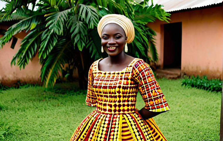 Bride in Traditional Pagne Tissé**
"A Togolese bride fully clothed in a vibrant, hand-woven Pagne Tissé wedding dress, appropriate attire, featuring intricate geometric patterns and bold colors (red, yellow), safe for work, perfect anatomy, natural proportions, well-formed hands, proper finger count, professional photography, soft natural lighting, outdoor setting in a lush Togolese garden, modest clothing, family-friendly, appropriate content."
**