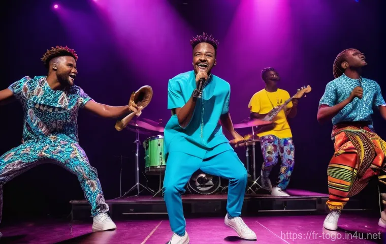 토고 유명 가수 및 음악가 - Image Prompt 1: The Electric Pulse of Togolese Urban Afropop**