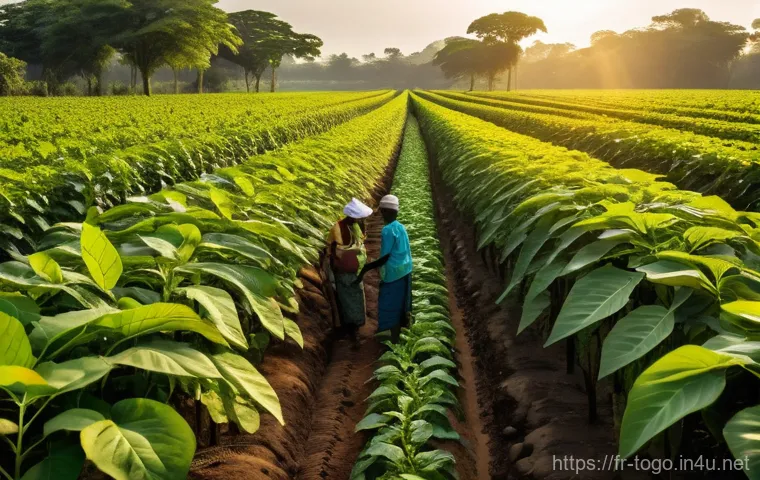토고의 주요 수출 품목 - **Prompt:** A wide-angle shot depicting the vibrant activity of a phosphate mining site in Togo, spe...
