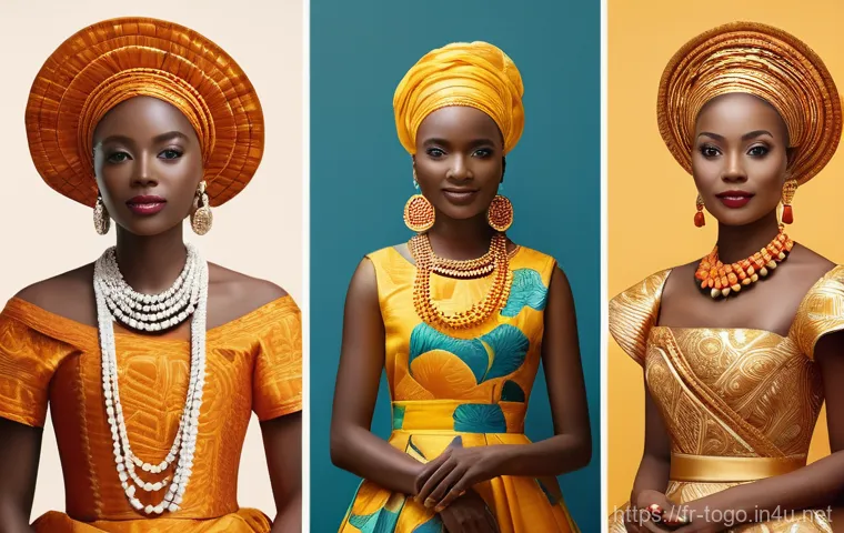 토고의 결혼 문화 - Here are three detailed image prompts in English, based on the Togolese wedding traditions described...