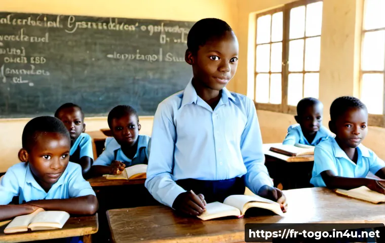 Home 17 토고의 교육 시스템 - Photorealistic classroom in Lomé, Togo, French-speaking West African education setting, a skilled lo...